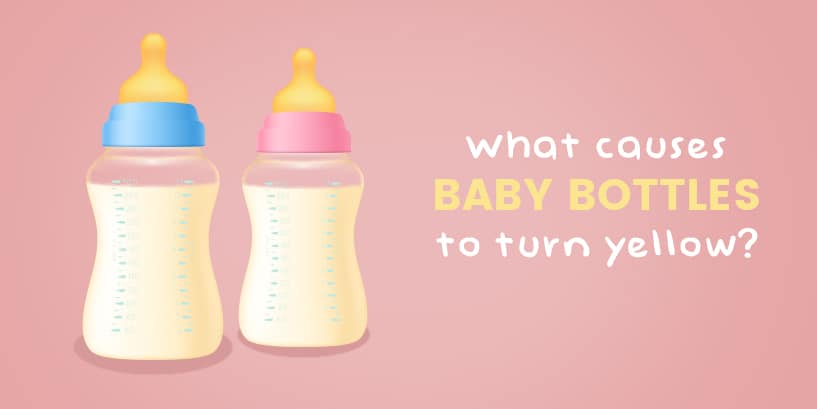 What causes baby bottles to turn yellow