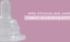 Why are silicones used for nipples of feeding bottles